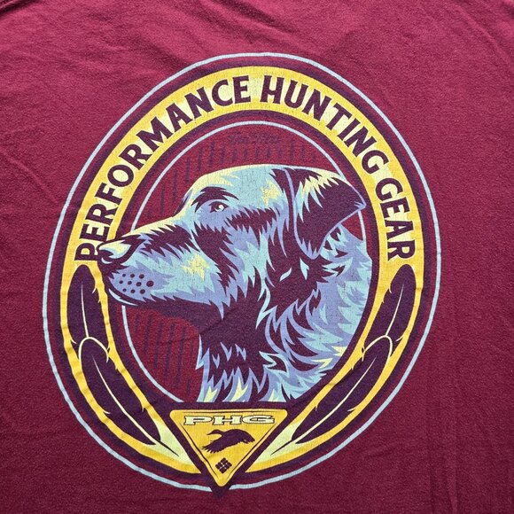 Columbia‎ Tshirt Mens Large Red PHG Performance Hunting Dog Outdoor Apparel - Picture 7 of 7